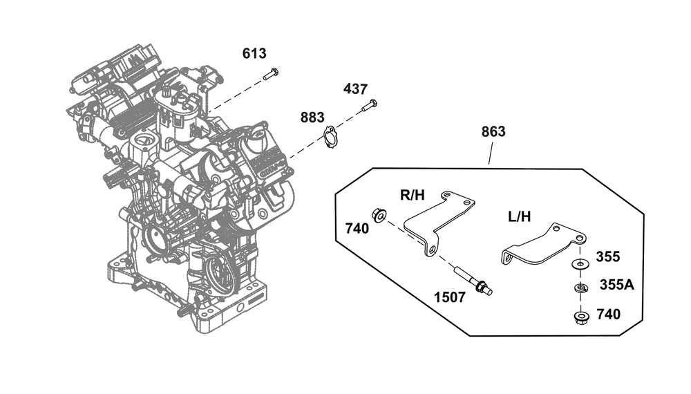 Exhaust Group Diagram and Parts List for 61G277-0043-J1  Briggs and Stratton Engine